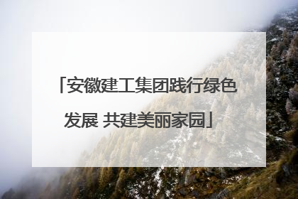 安徽建工集团践行绿色发展 共建美丽家园