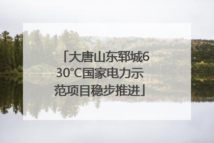 大唐山东郓城630℃国家电力示范项目稳步推进