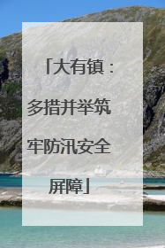 大有镇：多措并举筑牢防汛安全屏障