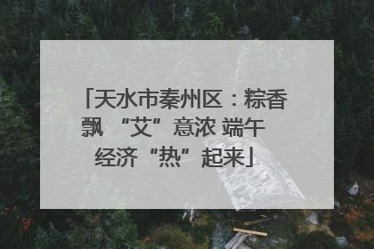 天水市秦州区：粽香飘 “艾”意浓 端午经济“热”起来