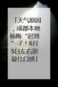 天气原因，成都本地杨梅“迟到”了！6月5日左右迎最佳口感