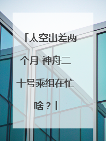 太空出差两个月 神舟二十号乘组在忙啥？