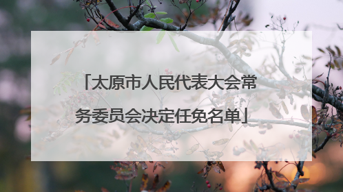 太原市人民代表大会常务委员会决定任免名单