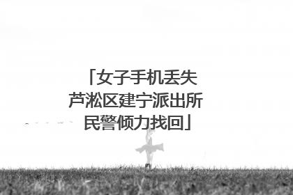 女子手机丢失 芦淞区建宁派出所民警倾力找回