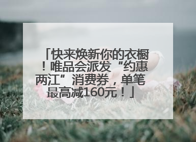 快来焕新你的衣橱！唯品会派发“约惠两江”消费券，单笔最高减160元！