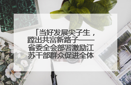 当好发展尖子生，蹚出共富新路子——省委全会部署激励江苏干部群众促进全体人民共同富裕