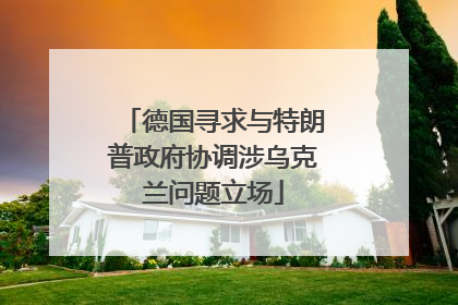 德国寻求与特朗普政府协调涉乌克兰问题立场