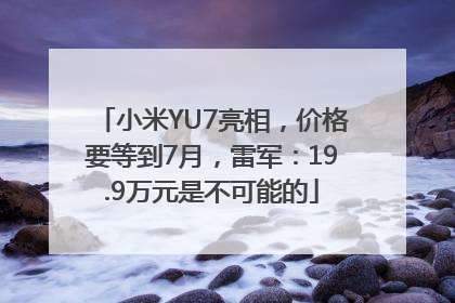 小米YU7亮相，价格要等到7月，雷军：19.9万元是不可能的
