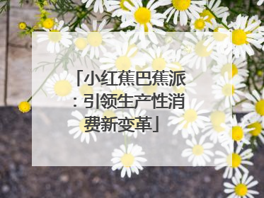 小红蕉巴蕉派：引领生产性消费新变革