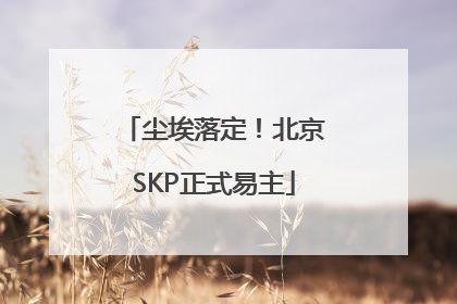 尘埃落定！北京SKP正式易主