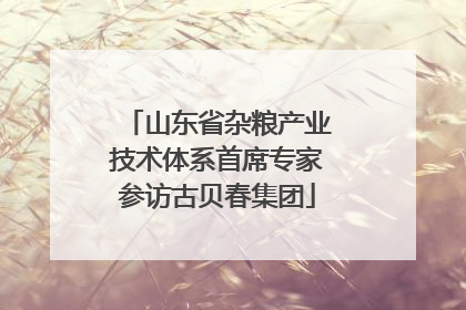 山东省杂粮产业技术体系首席专家参访古贝春集团