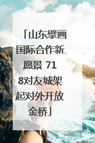 山东擘画国际合作新愿景 718对友城架起对外开放金桥