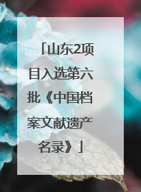 山东2项目入选第六批《中国档案文献遗产名录》