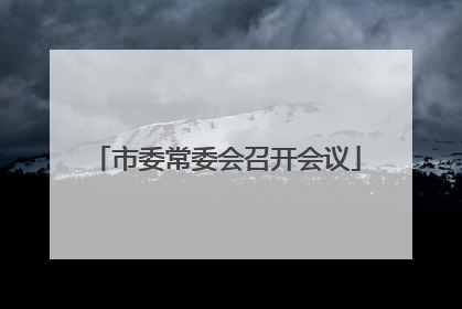 市委常委会召开会议
