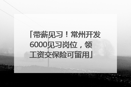 带薪见习！常州开发6000见习岗位，领工资交保险可留用