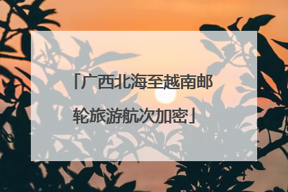 广西北海至越南邮轮旅游航次加密