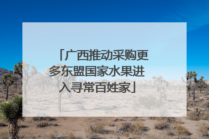 广西推动采购更多东盟国家水果进入寻常百姓家