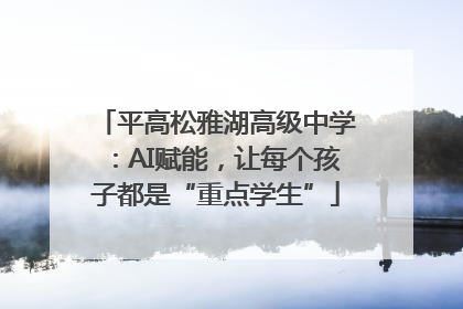 平高松雅湖高级中学：AI赋能，让每个孩子都是“重点学生”