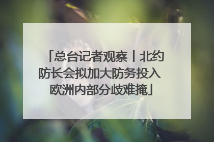 总台记者观察丨北约防长会拟加大防务投入 欧洲内部分歧难掩