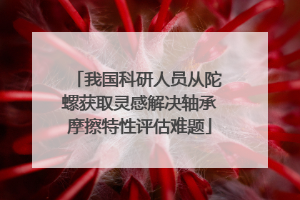 我国科研人员从陀螺获取灵感解决轴承摩擦特性评估难题