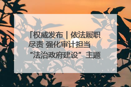 权威发布｜依法履职尽责 强化审计担当 “法治政府建设”主题系列新闻发布会市审计局专场召开