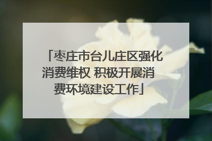 枣庄市台儿庄区强化消费维权 积极开展消费环境建设工作