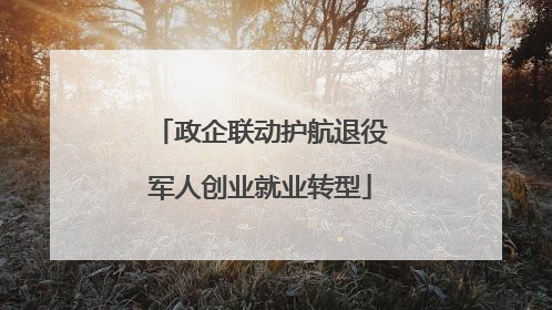 政企联动护航退役军人创业就业转型