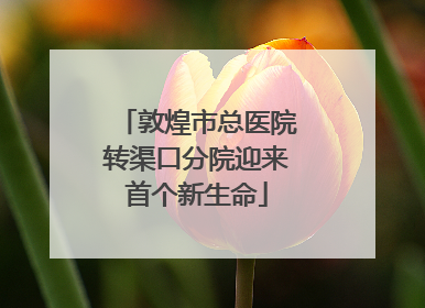 敦煌市总医院转渠口分院迎来首个新生命