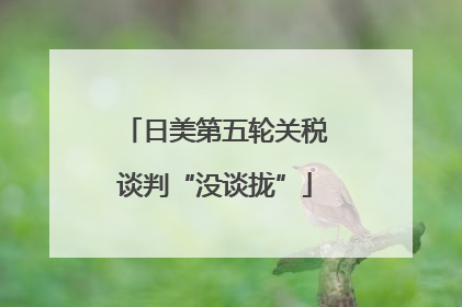 日美第五轮关税谈判“没谈拢”