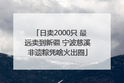 日卖2000只 最远卖到新疆 宁波慈溪非遗粽凭啥火出圈