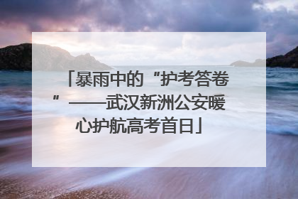 暴雨中的“护考答卷”——武汉新洲公安暖心护航高考首日