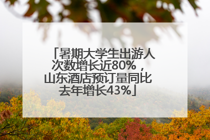 暑期大学生出游人次数增长近80%，山东酒店预订量同比去年增长43%