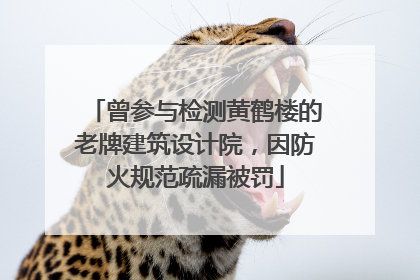 曾参与检测黄鹤楼的老牌建筑设计院，因防火规范疏漏被罚