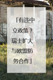 有违中立政策？瑞士扩大与欧盟防务合作