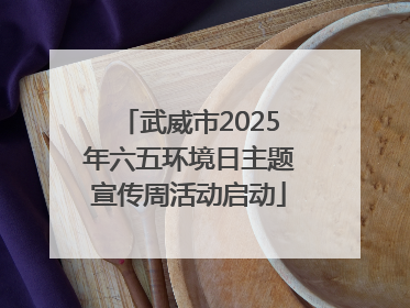 武威市2025年六五环境日主题宣传周活动启动
