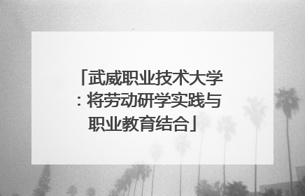 武威职业技术大学：将劳动研学实践与职业教育结合