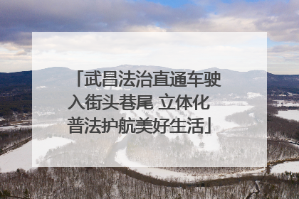 武昌法治直通车驶入街头巷尾 立体化普法护航美好生活