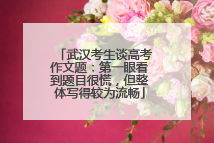 武汉考生谈高考作文题：第一眼看到题目很慌，但整体写得较为流畅