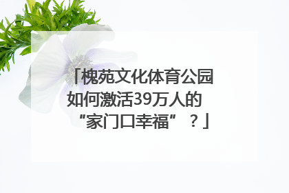 槐苑文化体育公园如何激活39万人的“家门口幸福”？