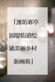 潍坊寒亭固堤街道绘就美丽乡村新画卷