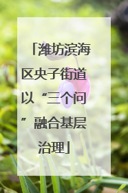 潍坊滨海区央子街道以“三个问”融合基层治理