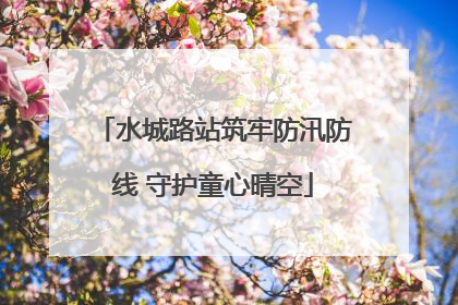 水城路站筑牢防汛防线 守护童心晴空