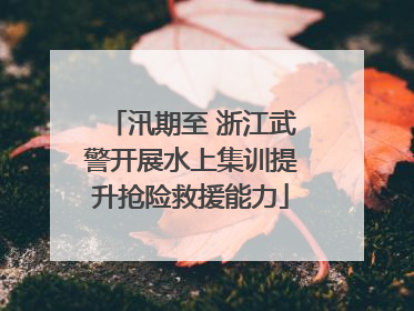 汛期至 浙江武警开展水上集训提升抢险救援能力