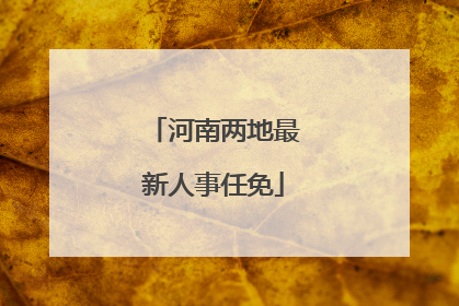 河南两地最新人事任免