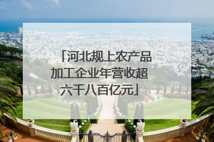 河北规上农产品加工企业年营收超六千八百亿元