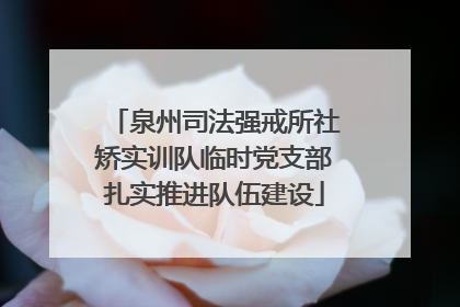 泉州司法强戒所社矫实训队临时党支部扎实推进队伍建设