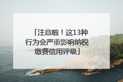 注意啦！这13种行为会严重影响纳税缴费信用评级