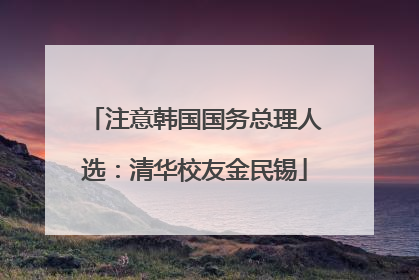 注意韩国国务总理人选：清华校友金民锡