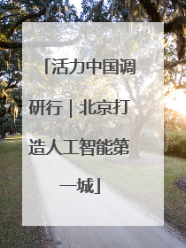 活力中国调研行｜北京打造人工智能第一城