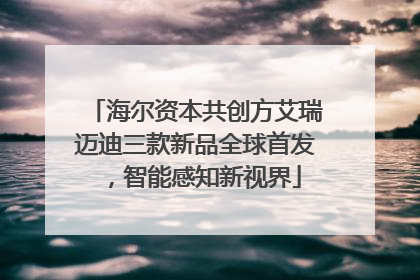 海尔资本共创方艾瑞迈迪三款新品全球首发，智能感知新视界